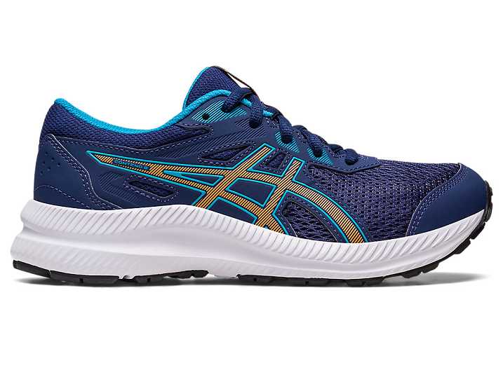Asics CONTEND 8 Löparskor Barn Blå Orange | Sverige-0469275