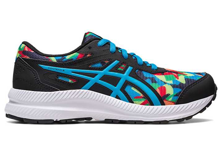 Asics CONTEND 8 Löparskor Barn Svarta Blå | Sverige-4965802