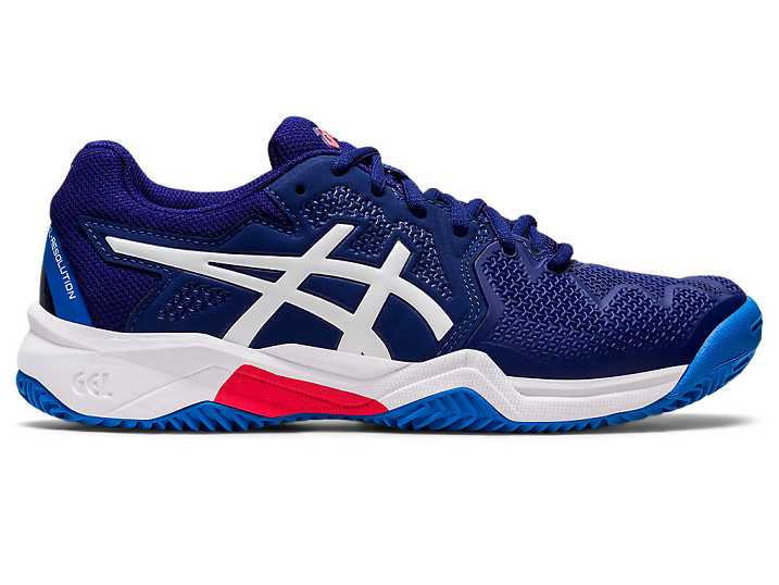 Asics GEL-RESOLUTION 8 CLAY Sneakers Barn Blå Vita | Sverige-1892034
