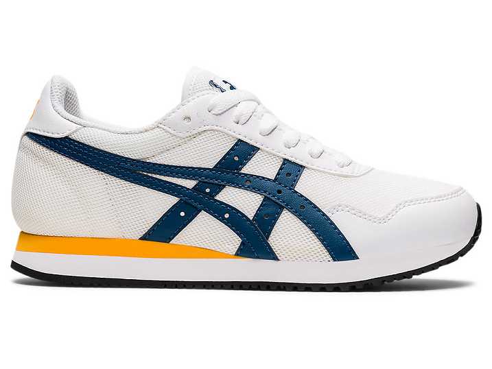 Asics TIGER RUNNER Sneakers Barn Vita Ljusindigo | Sverige-2706438